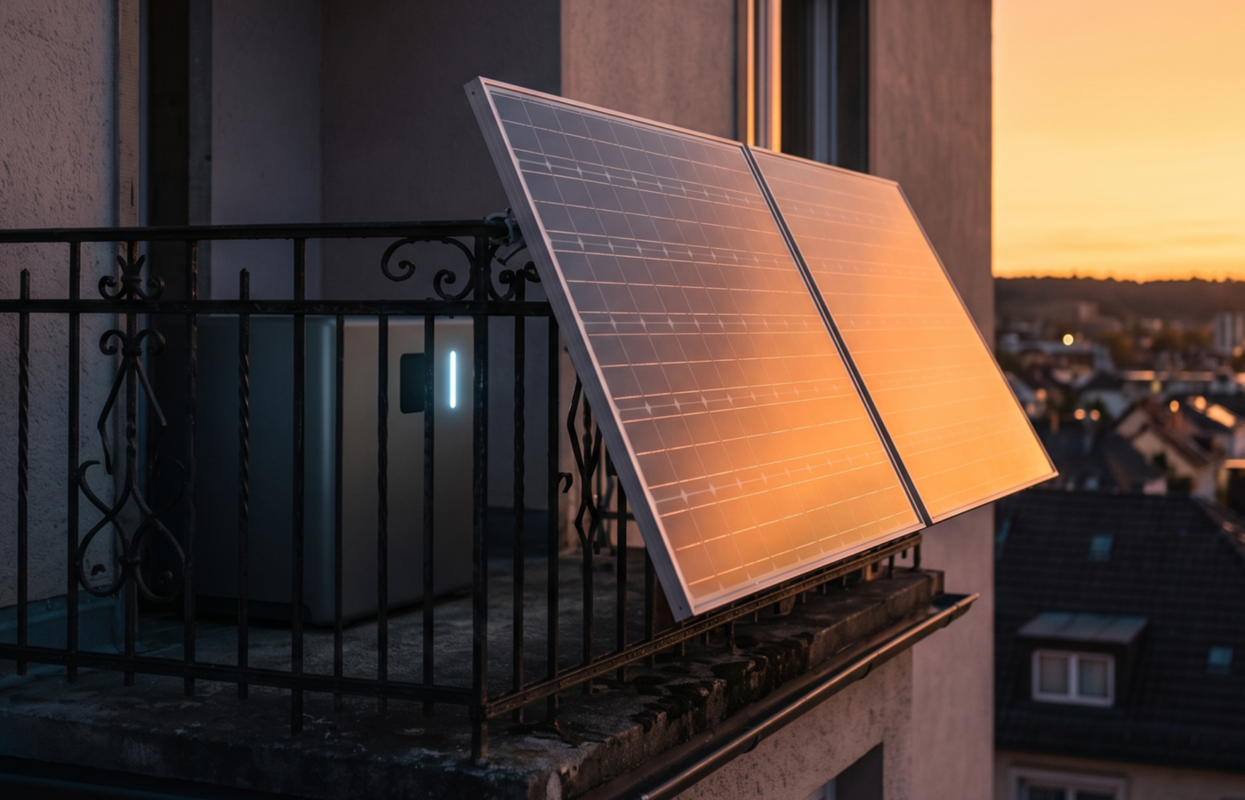 solarpaneele auf dem balkon