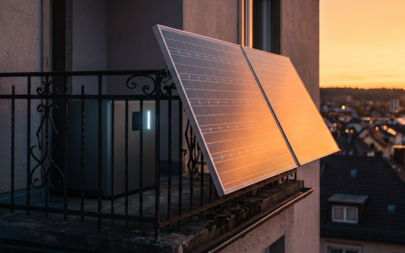 solarpaneele auf dem balkon