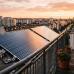 zwei solarpaneele auf einem balkongeländer